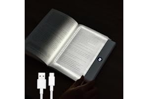 AVEKI Lampe de lecture, 3 couleurs, liseuse LED plate pour livres au lit avec fonction mémoire, minuterie de gradation, lampes de chevet rechargeables, cadeaux pour amoureux de livres pour garçons, filles