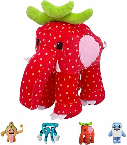 Generic Steal a Brainrot Plush, Cute Strawberry Elephant & 67 Generic Steal a Brainrot Plush, Cute Strawberry Elephant & 67