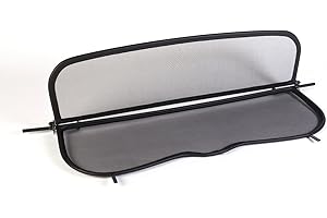 TIEF-TECH GermanTuningParts Windschott für Mercedes CLK A209 W209 2003-2010 - Klappbar - mit Schnellverschluss – Schwarz | Windabweiser | Windblocker | Wind Deflector