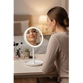 BUFFER&reg; LED Işıklı Yuvarlak Makyaj Aynası &ndash; Dokunmatik Ayarlanabilir Işık Tonlu, 360&deg; D&ouml;ner Masa&uuml;st&uuml; Profesyonel Makyaj ve Ci
