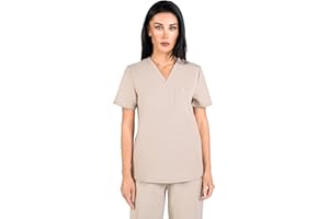 SKRUBZ Kaizen Womens Scrubs Top | Short Sleeve Shirt | Nurse Tunic Medical Scrub | V-Neck One Pocket Scrubz with Side Slits | Anti-Wrinkle | Breathable | Ultra-Soft Top