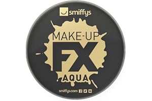 SMIFFY'S Smiffys Maquillaje FX Smiffy, Aqua pintura facial y de cuerpo, negro, 16ml, a base de agua Halloween