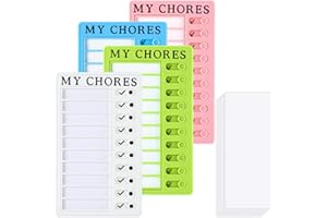 HXSYKJDM Checklist Boards, 4 Stück To Do List Memo, Tafel Chore Chart mit 40 Blanko Papier für Zeitplan Lernplanung Erinnerung (Rosa Blau Grün Weiß)