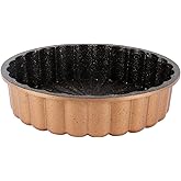 Serenk Fun Cooking Daisy Aluminum Casting Granite Coating Tart Mold 28 cm Yellow