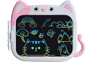 JOEAIS LCD Schreibtafel Kinder 10 Zoll, Zeichentablett Im Cartoon Katzen Design, PäDagogisches Und Reise Spielzeug Zeichentafeln füR Jungen Und MäDchen, GroßArtige Weihnachts Und Geburtstagsgeschenke