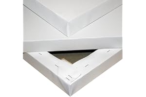 Niik Tele Tela Pittorica Gallery in Cotone Trama Media 30 x 40 x 4 cm da Dipingere per Pittori Pittura Telaio Telato alla Francese, Bianco