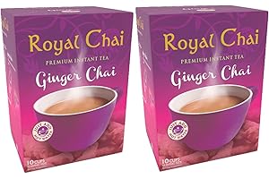 Royal Chai Premium Instant Ginger Tea - Sweetened, Natural, 220g (Pack of 2)