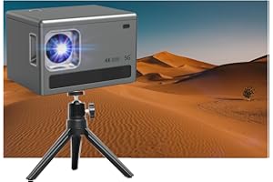 MAGCUBIC Mini Proyector Portátil con Tripode, Videoproyector 4K 1080P Full HD Soporta, Proyeator WiFi 5G BT 5.0 Android 10 Cine En Casa 200'' 300ANSI ±30°Correción Vertical Horizontal (Gris)
