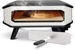 ‎COZZE cozze® 17" Elektro-Pizzaofen mit Pizzastein, 230V/2200W, Digitale Temperatursteuerung, inkl. Frontabdeckung, Schwarzes
