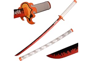 Sword Warrior Spada Demon 104 cm in Legno, Rengoku Kyoujurou, Katana Anime Giapponese, Cosplay