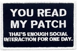 EMBTAO Vous lisez mon patch - c'est assez d'interaction sociale pour une journée Brodé Crochet et boucle d'attache Patch