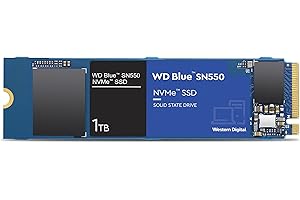 WESTERN DIGITAL WD Blue SN550 NVMe SSD 1 TB (interne SSD, Leistungssteigerung für den PC, schlanker Formfaktor M.2 2280, speziell entworfene Controller und Firmware für optimale Leistung)