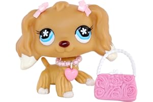 BUSQKQ Cute Littlest Pets More Choices, Shorthair Cat Collie Dachshund Dog Cocker Spaniel Great Dane Cat and Dog Collectible Imagination lps Toys and Accessories (Beige Cocker Spaniel)