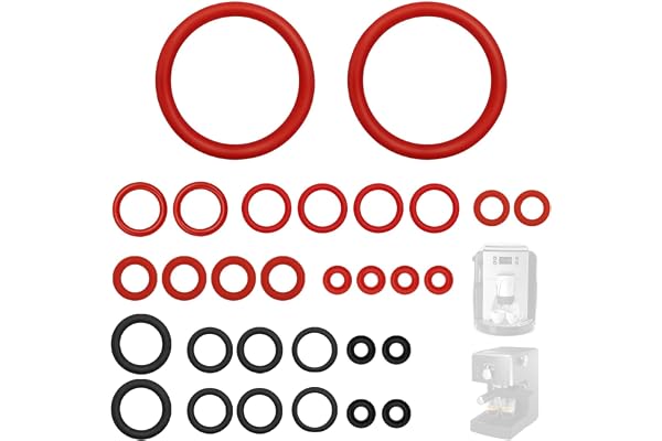 Set med 30 silikontätningar O-Ring för espressomaskin kompatibel med Delonghi ESAM/ECAM/ETAM – reservdelar för mjölkskummare