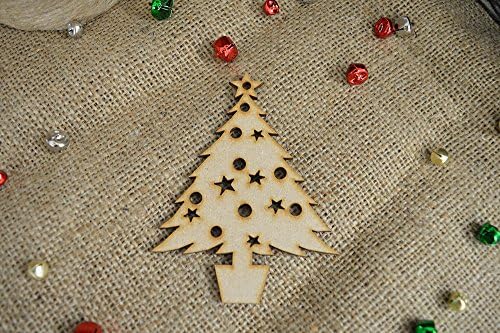 20 pack 40mm 'Hanging Classic Christmas Tree Shape' Craft Shape, Craft Embellishments, Made from Medite Premier MDF
