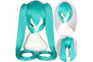 PUYYDS Vocaloid Miku Cosplay Wig Costume Japan Midi Dress Beginner Future Miku Cosplay Female Halloween Women's Costume Men size,M