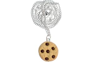 Miniblings Biscotti Chocolate Chips Collana - Gioielli di Moda a Mano Ho Ciondolo Catena Lunghezza: 45cm - briciole Biscotti al Cioccolato