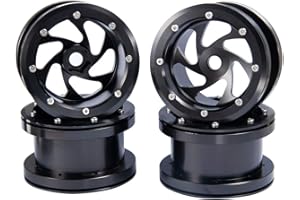 ZuoLan XUNJIAJIE 4 pezzi 2,2 pollici RC Cerchioni Beadlock Cerchioni per 1/10 Crawler Truck Modello Auto Axial Wraith (Nero)
