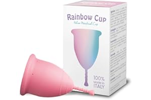 RAINBOWCUP Rainbow Cup, Coppetta Mestruale Made in Italy in Silicone Medicale Senza Lattice e Additivi, Comoda, Ecologica, Sicura, in più Varianti, Coppetta Mestruale Tonica, Colore Ciclamino, Taglia 1