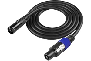 XMSJSIY Speakon to XLR Cable Audio Jack Speakon Male to XLR 3Pin Male Microphone Extension Cord Speaker Cable with Twist Lock for Amplifier DJ PA Stage - 1.8M/5.9FT