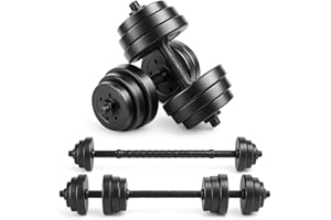 ANCHOR'S Anchor Adjustable Dumbbells Set 10kg 20kg 30kg – 2 in 1 Barbell & Free Weights for Men & Women, Home Gym Fitness, Bodybuilding & Strength Training Equipment