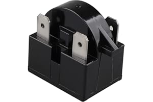 Futheda Relais de démarreur PTC pour réfrigérateur - Résistance 15 Ohm - 3 broches - Accessoires pour réfrigérateur - Noir