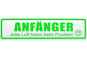 ‎KIWISTAR Kiwistar Anfänger - Bitte Luft Holen Magnetschild Schild magnetisch - 30cm Neongrün - Magnetfolie für Auto PKW Kfz