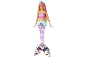 Barbie Dreamtopia Poupee Sirane Lumiare et danse Aquatique à Plonger dans l'Eau, Avec Mouvements de Nageoire, Jouet pour Enfant, GFL82 - Multicolore
