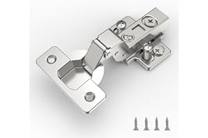 FURNIWARE 10 pcs Soft Close Cabinet Hinges,110°Inset Cupboard Wardrobe Doors Hinges Steel Slow Shut Dotty Deals Full Overlay Mute Cabinet Hinges