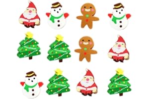 POPETPOP 60pcs Natale Adorabile Set di Gomma da Cancellare di Babbo Natale Set di gomme per la Scuola Regali per Bambini Supporto per Feste di Natale per Bambini
