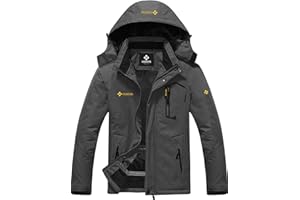 GEMYSE Męska kurtka narciarska, górska, wiatroszczelna, polar, outdoorowa, zimowa, okrycie wierzchnie z kapturem