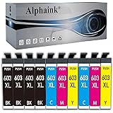 alphaink 10 Cartucce d'inchiostro 603 XL 603XL compatibili con Epson Expression Home XP-2100 XP-2105 XP-2150 XP-2155 XP-3100 