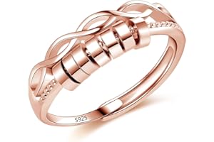 Cangall Silber Anxiety Rings, 925 Sterling Silber Damen Fidget Rings, Offen Einstellbar Anti Stressrings Dekompressionsringe, Unendlichkeit Spinner Fidget Ringe, Unisex Stimmungsring Angst Ringe
