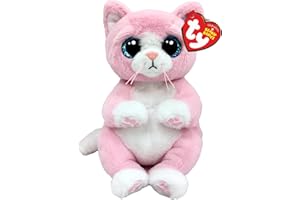 TY Beanie Bellies Lillibelle la Gattina Rosa con gli Occhioni Azzurri Glitter, i Coccolosi Animaletti di Peluche con il Pancino Morbido Originali Ty 20 Cm T41283