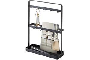 ‎YAMAZAKI YAMAZAKI 2778 SMART Key Hook Stand, Black, Steel, 20 x 7.5 x 27 cm