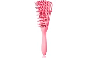Daletu Spazzola Districante per Capelli Ricci Afro 3A a 4C, Magico e Indolore Pettine per Capelli Ricci Crespi/Ondulati/Bagnati/Secchi/Lunghi/Spessi (Rosa)