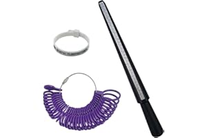 Baxcdyswe 3 Pièces Baguier Mesure Doigt Français, Mesure Bague Doigt pour Mesurer les Diamètres des Bagues Taille A-Z Doigts, Métal Outil de Mesure Bijoux Professionnel (eu, us, uk)