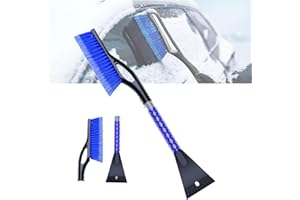 NIRCHO Ice Scraper and Snow Brush for Car Windscreen, 2 in 1 Removable Car Ice Scraper with Ergonomic Foam handle, Winter Snow Brush Scratch-Free Snow Removal Tool for Windshield for Cars Trucks SUV (Blue)