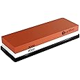 BearMoo Whetstone, Knife Sharpening Stone 3000/8000 Grit Combination Waterstone Sharpener- Rubber Stone Holder Included