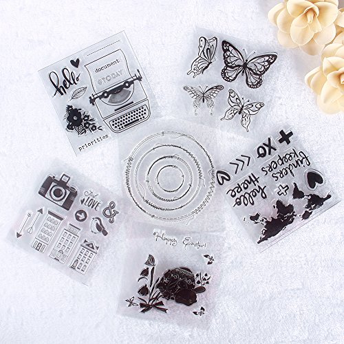 calistouk Mini Quadratischer transparent Gummi Stempel Seal DIY Album Craft Scrapbooking Dekoration, 3 - 6