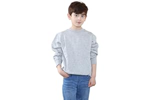 BSBAAA FASHIONS® Kids Boys Sweatshirt Back to School Fleece Jumper - Girls Plain Crew Round Neck Pullover Uniform Sweater Top Size Age 5-13 Years
