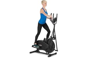 CAPITAL SPORTS Orbifit - Crosstrainer, Hometrainer, Vélo ellpitique, Ordinateur d’entraînement, Pulsomètre, Hauteur réglable, Cadre en Acier, Pédales Anti-dérapantes, Max. 100 kg, Noir