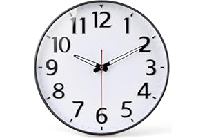 EMITDOOG Wall Clock 12 Inch 3D Large Number Battery Operated Silent Non-Ticking Wall Clock Modern Quartz Design Decorative Indoor Bedroom Kitchen Office Classroom White
