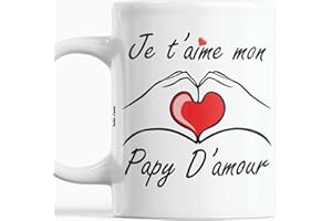 Paroles d'amour Cadeau Papy Je t'aime mon Papy d'amour Offrez ce Mug original à message d'amour à votre Grand-père Pour son anniversaire ou la fête de Noël Tasse Originale plaisir d'offrir pour papy