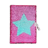[MATERIAL]: Lentejuelas y papel; Tamaño: 21x14x1.9 CM (8.3 * 5.5 * 0.8 EN); El paquete incluye: 1 PCS Sequin Secret Lockable Diary (with Lock and key), 78 páginas con líneas, tamaño perfecto para el bolso y la mochila , incluso mochila-Set de papelería para portátil.