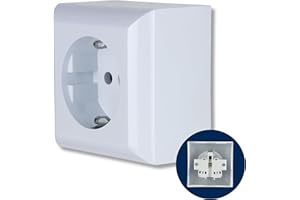 REV PlanoLuxe - Prise Schuko - Montage en saillie - 1 prise - Blanc