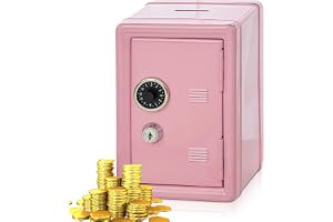 Sparbössa kassaskåp, spargris med slits, minikassaskåp, metallpiggy-bank, spardosor med 2 nycklar, pengabox, H: 18 cm L: 12 cm B: 9,5 cm, sparbössa för pengalåda, spara