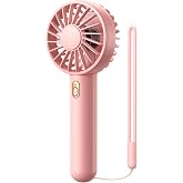 Warmco K30 Taşınabilir Şarjlı Mini El Vantilat&ouml;r&uuml; 1800mAh 3 Kademeli Standlı Soğutucu Fan Pembe