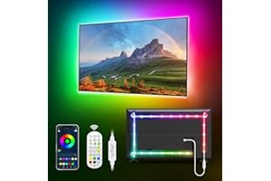 DTQJ LED Strip Light,LED Lights for TV,RGB Strip Lights Music Sync Color Changing with Smart App Control Remote, Led Lights for Bedroom,Room Decor (3m for TV 23-43 inch)