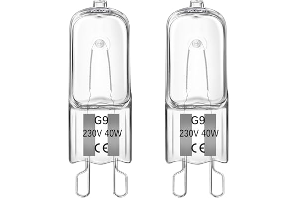 Liuyife G9 Ampoule Halogène Four 40W 300 Degré, Dimmable Blanc Chaud 2700K 520LM, 230V, Ampoule Halogène G9 pour Lampe Four, Micro-ondes, Lampes de Table, 2 Pièces
